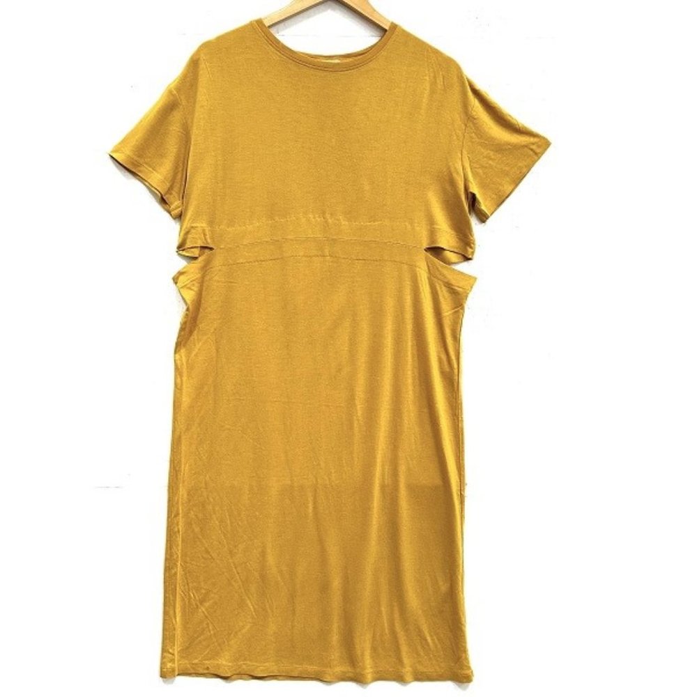 ZARA Mustard T-Shirt Midi Dress